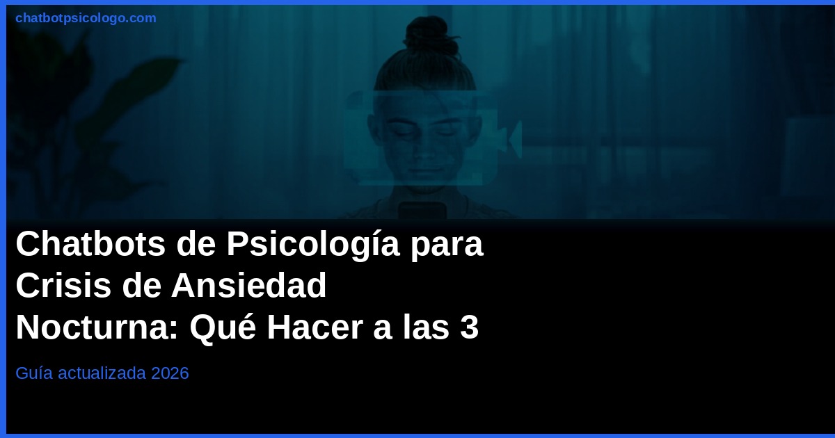 Chatbots IA para Crisis de Ansiedad Nocturna 2026 [3AM]