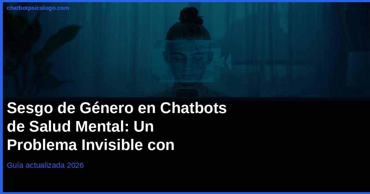 Sesgo de género en chatbots de salud mental: qué apps lo cuidan y cómo detectarlo (2026)
