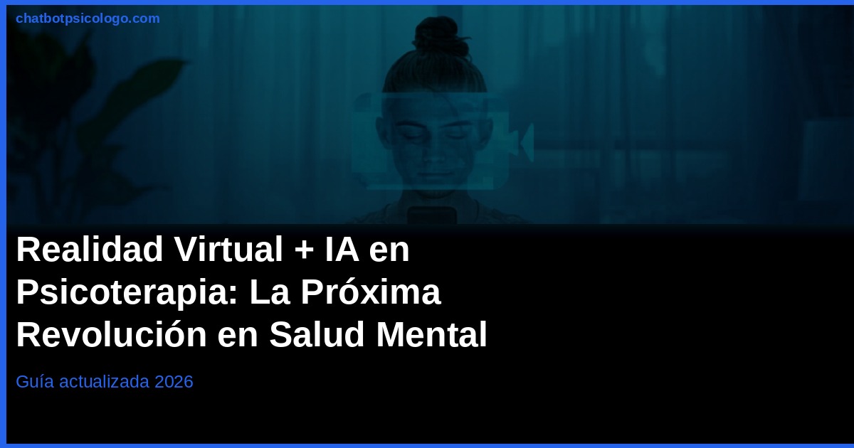 Realidad Virtual e IA en Psicoterapia 2026: Estado Actual