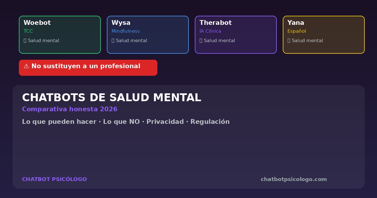 Woebot vs Wysa vs Therabot 2026: Comparativa Definitiva